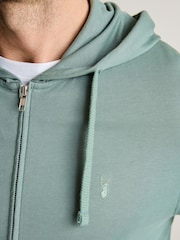Green Lightweight 100% Cotton Zip-Up Hoodie - Image 7 of 10