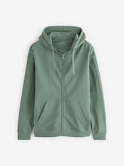 Green Lightweight 100% Cotton Zip-Up Hoodie - Image 8 of 10