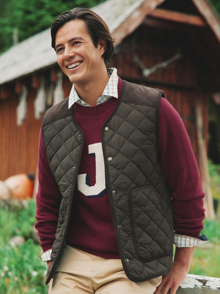 Joules Gibson Brown Quilted Lightweight Gilet - Image 1 of 11