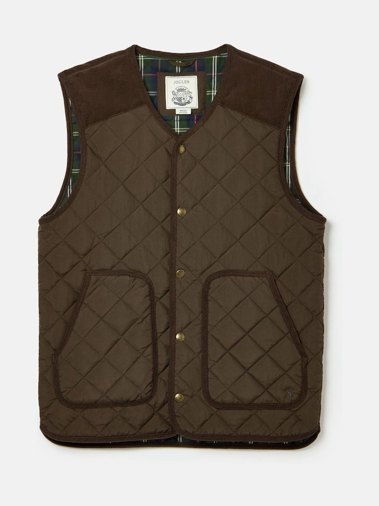 Joules Gibson Brown Quilted Lightweight Gilet - Image 11 of 11