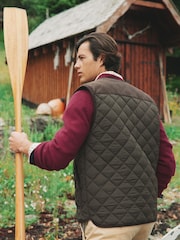 Joules Gibson Brown Quilted Lightweight Gilet - Image 2 of 11