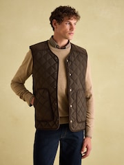 Joules Gibson Brown Quilted Lightweight Gilet - Image 5 of 11
