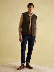 Joules Gibson Brown Quilted Lightweight Gilet - Image 7 of 11