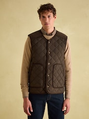Joules Gibson Brown Quilted Lightweight Gilet - Image 8 of 11