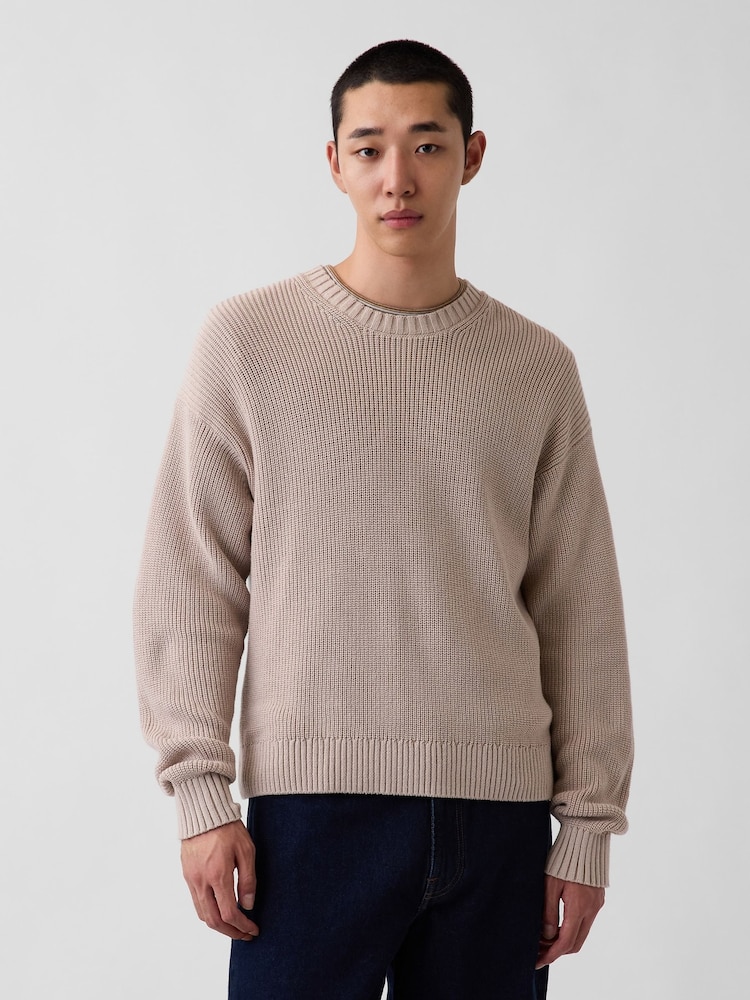 Gap Oatmeal Relaxed Shaker Jumper - Image 1 of 4 Gap Oatmeal Relaxed Shaker Jumper - Image 1 of 4