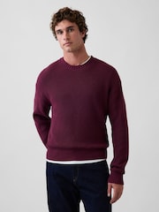 Gap Burgundy Red Relaxed Shaker Jumper - Image 1 of 4