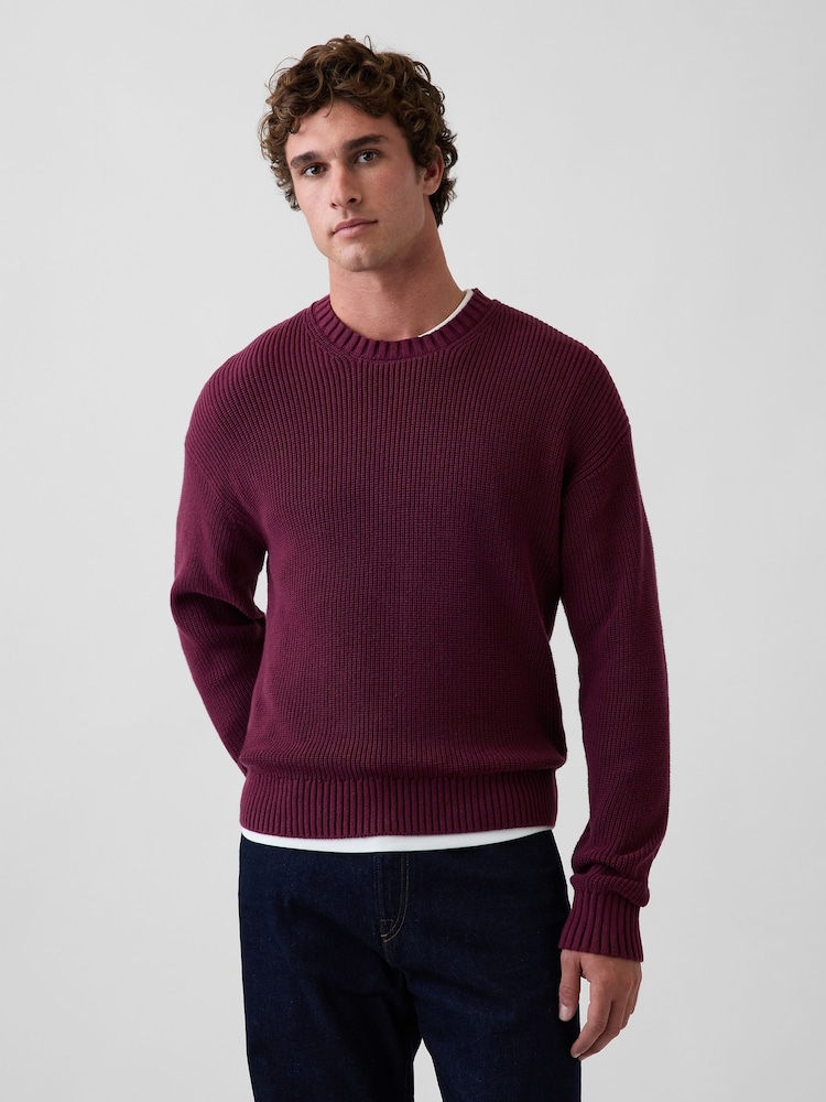 Gap Burgundy Red Relaxed Shaker Jumper - Image 1 of 4 Gap Burgundy Red Relaxed Shaker Jumper - Image 1 of 4