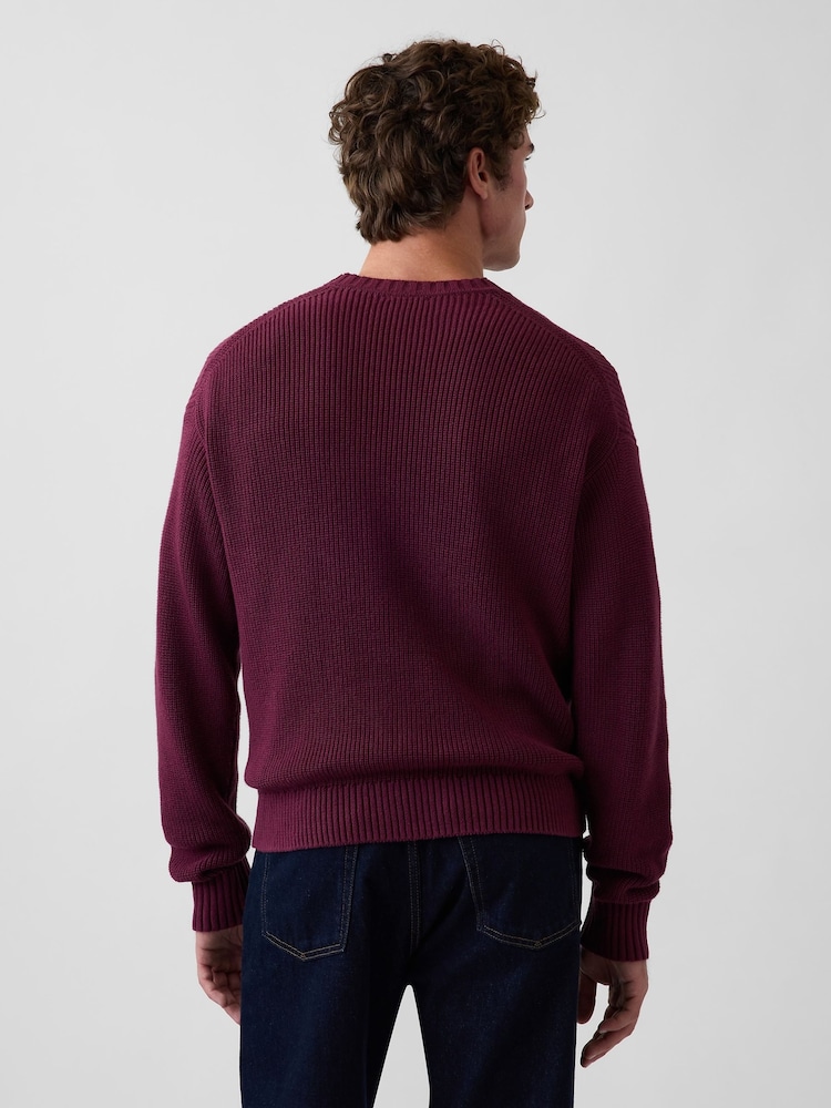 Gap Burgundy Red Relaxed Shaker Jumper - Image 2 of 4 Gap Burgundy Red Relaxed Shaker Jumper - Image 2 of 4