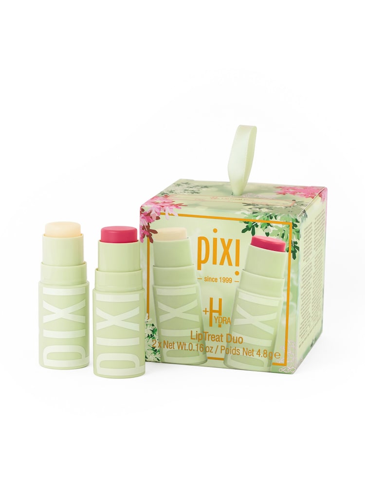 Pixi 2 Tone +HYDRA LipTreat Duo Christmas Baulble Clear and Rosette Gift Set - Image 1 of 2 Pixi 2 Tone +HYDRA LipTreat Duo Christmas Baulble Clear and Rosette Gift Set - Image 1 of 2