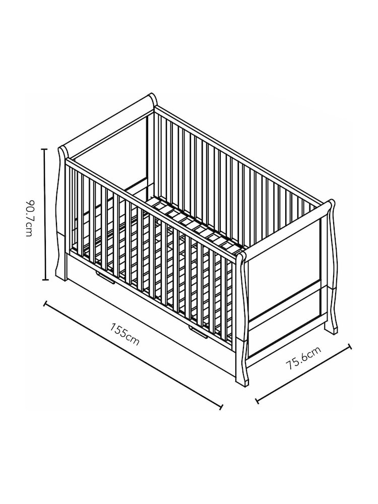 Obaby Grey Stamford Classic Cot Bed - Image 7 of 7