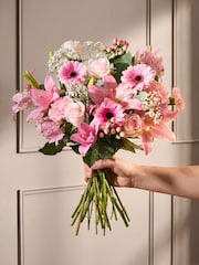 Pink Lily, Rose & Germini Bouquet - Image 3 of 5