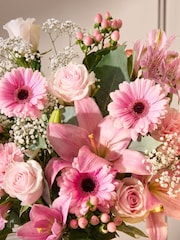Pink Lily, Rose & Germini Bouquet - Image 5 of 5