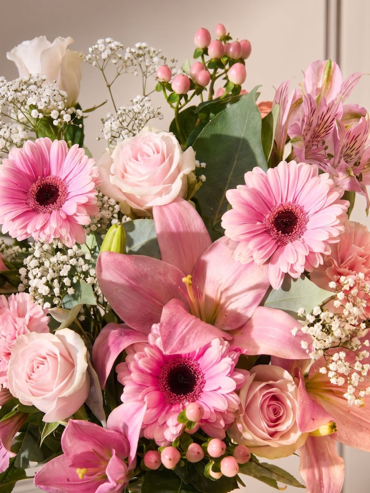Pink Lily, Rose & Germini Bouquet - Image 5 of 5 Pink Lily, Rose & Germini Bouquet - Image 5 of 5