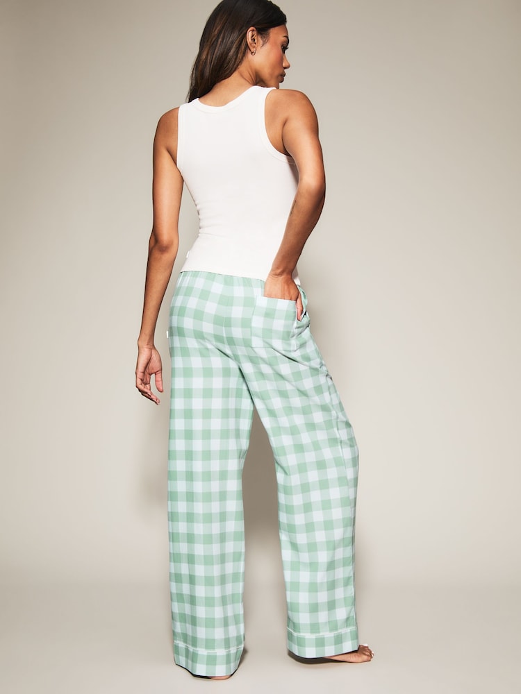 Knickerbox Green Gingham Vest Top & Trouser Pyjamas Set - Image 2 of 7 Knickerbox Green Gingham Vest Top & Trouser Pyjamas Set - Image 2 of 7