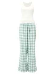 Knickerbox Green Gingham Vest Top & Trouser Pyjamas Set - Image 7 of 7