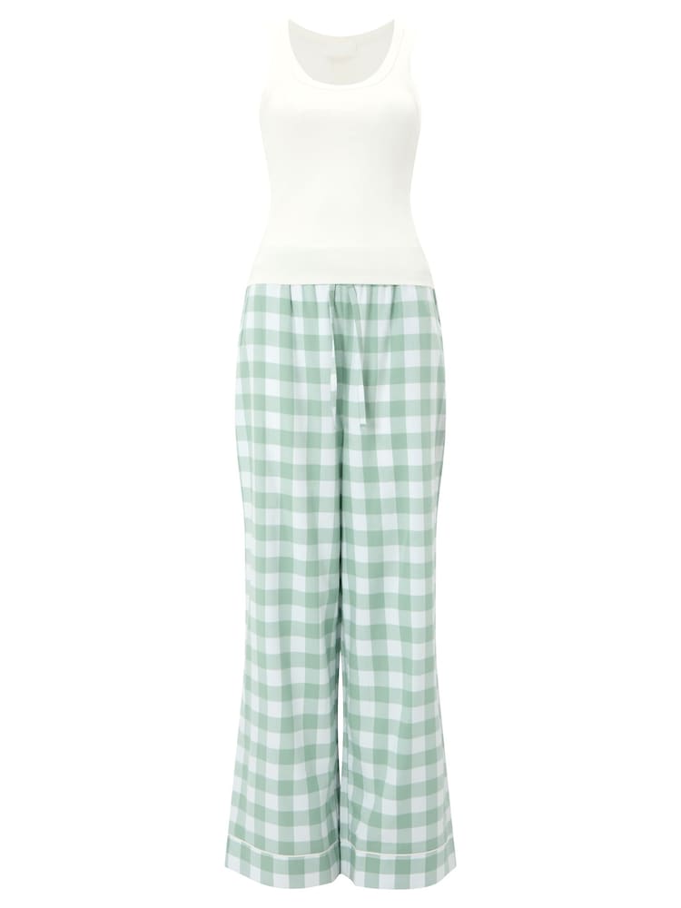 Knickerbox Green Gingham Vest Top & Trouser Pyjamas Set - Image 7 of 7 Knickerbox Green Gingham Vest Top & Trouser Pyjamas Set - Image 7 of 7