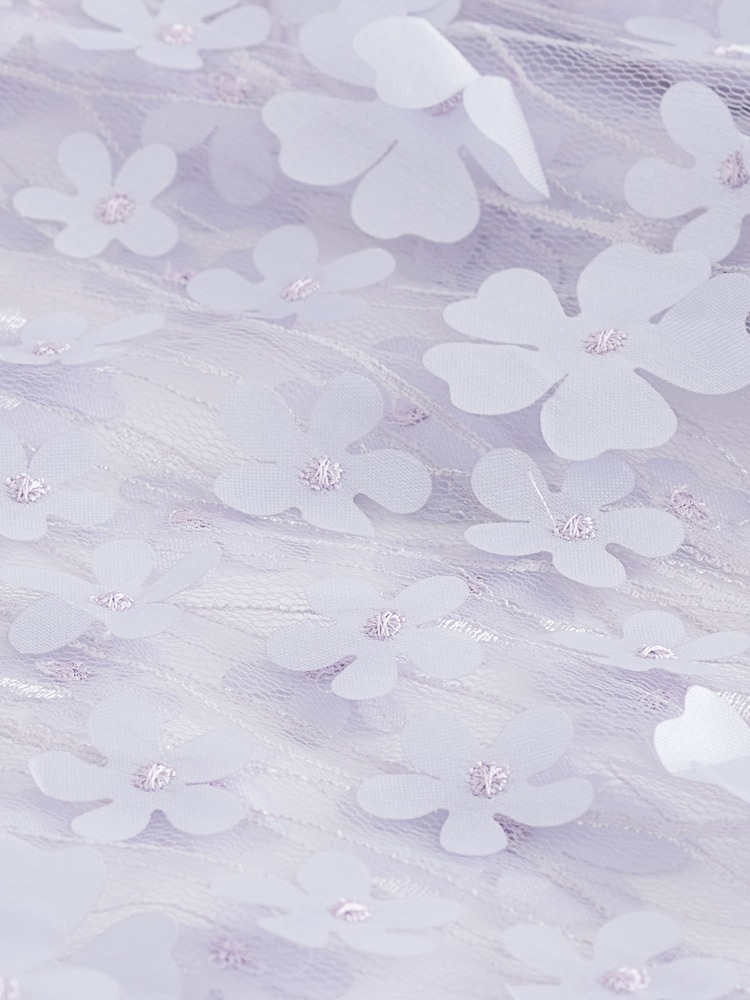 Flieder-Violett - Bluse aus Netzstoff mit 3D-Blumendesign - Bild 6 von 6 Flieder-Violett - Bluse aus Netzstoff mit 3D-Blumendesign - Bild 6 von 6