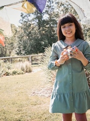 FatFace Green Katy Collared Cord Dress - Image 4 of 5