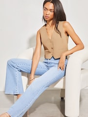 Lipsy Blue High Waist Slim Flare Jeans - Image 1 of 4