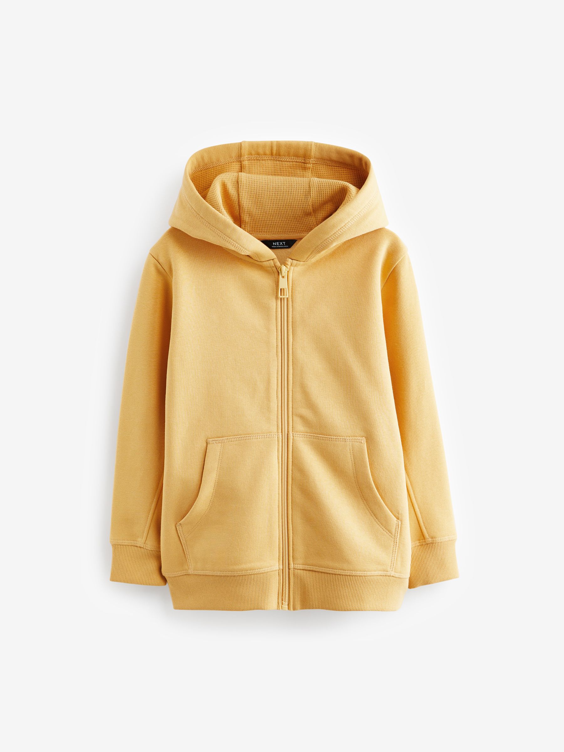 Buy Yellow Plain Zip Through Hoodie 3 16yrs from Next Luxembourg