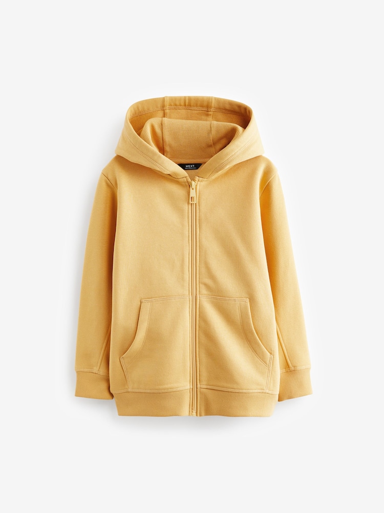 Yellow Plain Zip Through Hoodie (3-16yrs) - Image 1 of 3