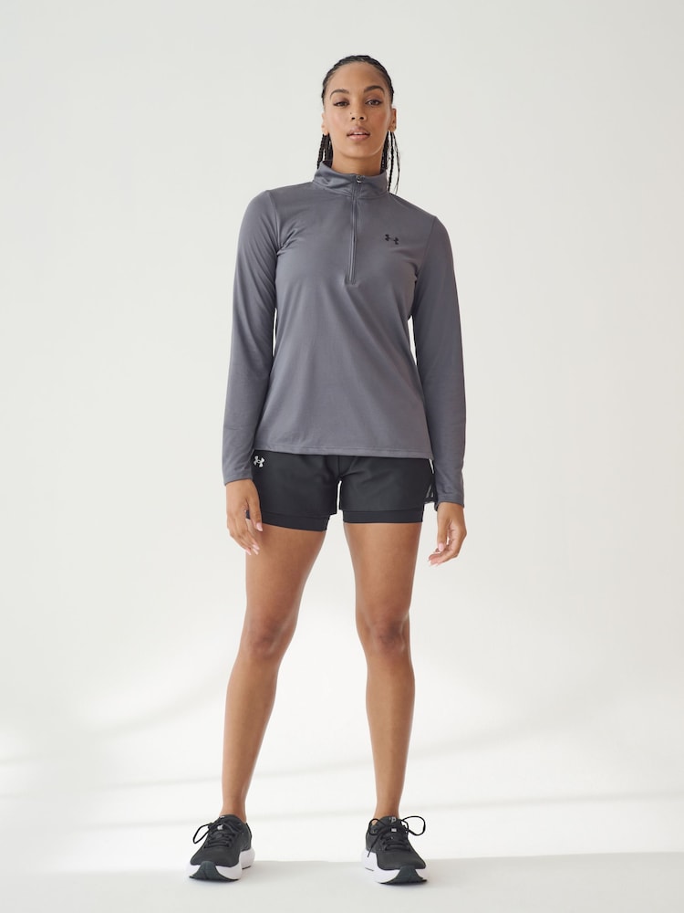 Under Armour Grey Solid Tech 1/2 Zip Top - Image 2 of 7