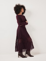 Mint Velvet Red Lace Ultimate Multitasker Midi Dress - Image 2 of 7