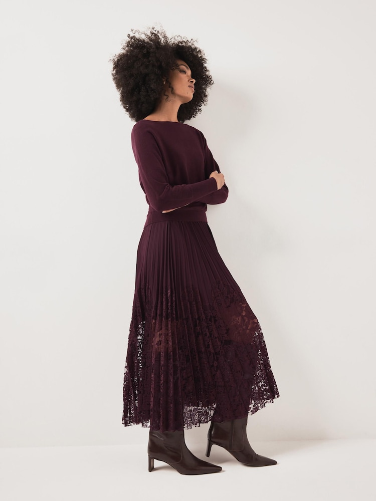 Mint Velvet Red Lace Ultimate Multitasker Midi Dress - Image 2 of 7 Mint Velvet Red Lace Ultimate Multitasker Midi Dress - Image 2 of 7