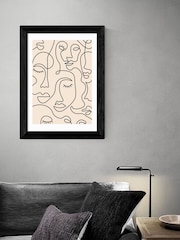 East End Prints Black Single Line Faces Print - Image 2 of 3