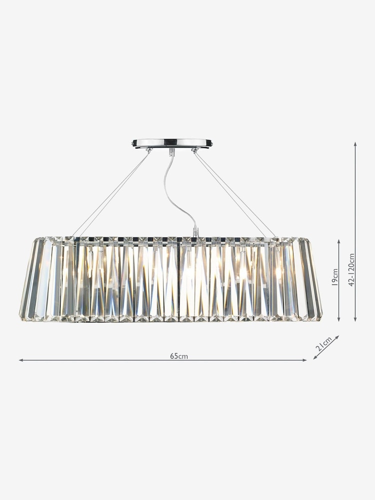 Dar Lighting Clear Cecilia 3 Light Ceiling Light Pendant - Image 2 of 4
