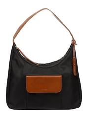 Pure Luxuries London Black/Brown 'Mireille' Canvas & Leather Shoulder Bag - Image 3 of 6