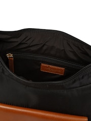 Pure Luxuries London Black/Brown 'Mireille' Canvas & Leather Shoulder Bag - Image 4 of 6