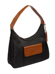 Pure Luxuries London Black/Brown 'Mireille' Canvas & Leather Shoulder Bag - Image 5 of 6