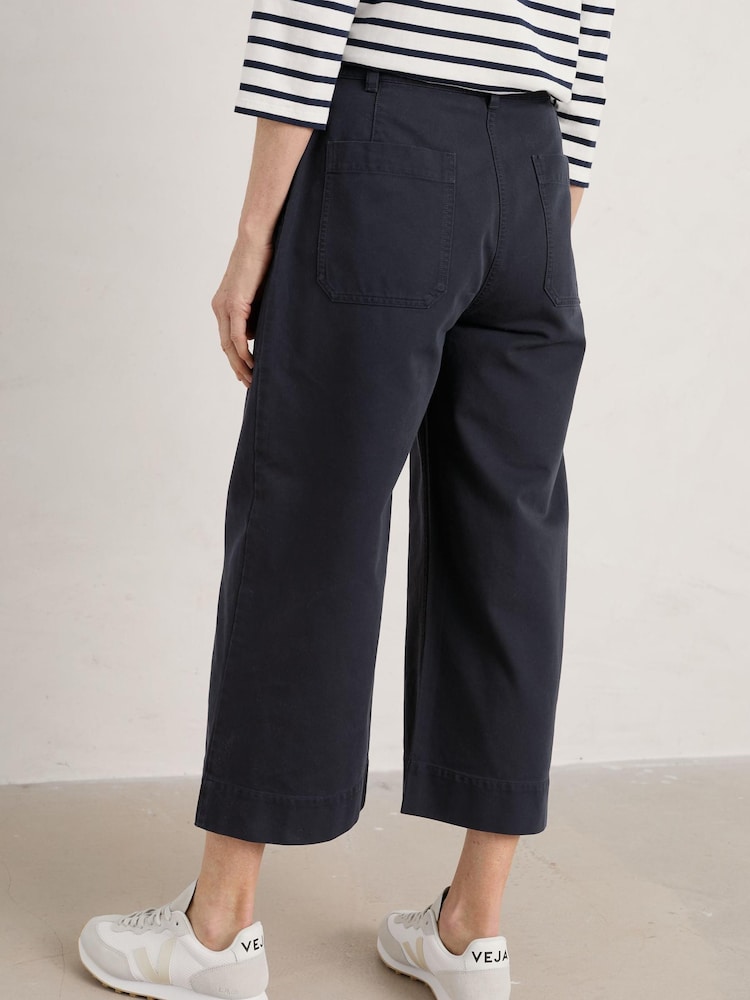 Seasalt Blue Cornwall Hobhouse Wide Leg Culottes - Image 2 of 3 Seasalt Blue Cornwall Hobhouse Wide Leg Culottes - Image 2 of 3