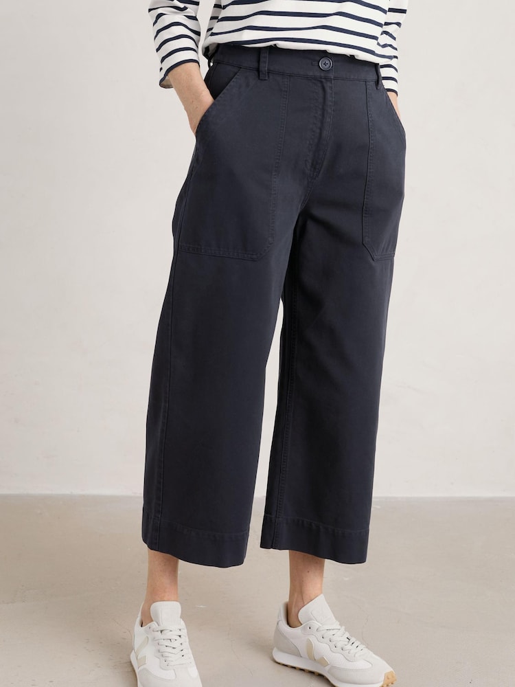 Seasalt Blue Cornwall Hobhouse Wide Leg Culottes - Image 3 of 3 Seasalt Blue Cornwall Hobhouse Wide Leg Culottes - Image 3 of 3