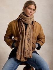 Polo Ralph Lauren Brown Bear Wrap Scarf - Image 1 of 2