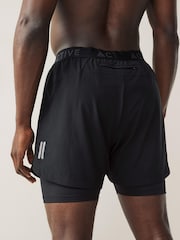 Black Active Gym & Running Shorts - Image 2 of 3