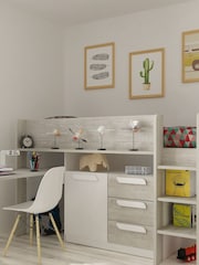 Flexa Kids Grey Avenue Kids Girona Mid Sleeper With Desk, Chest, Cupboard And Shelving - Image 2 of 3