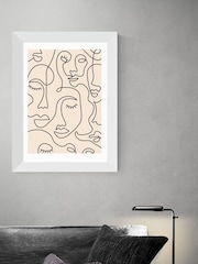 East End Prints White Single Line Faces Print - Image 2 of 3