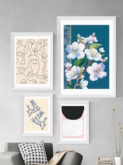 East End Prints White Single Line Faces Print - Image 3 of 3