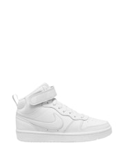 Nike White Youth Court Borough Mid Trainers - Image 1 of 10