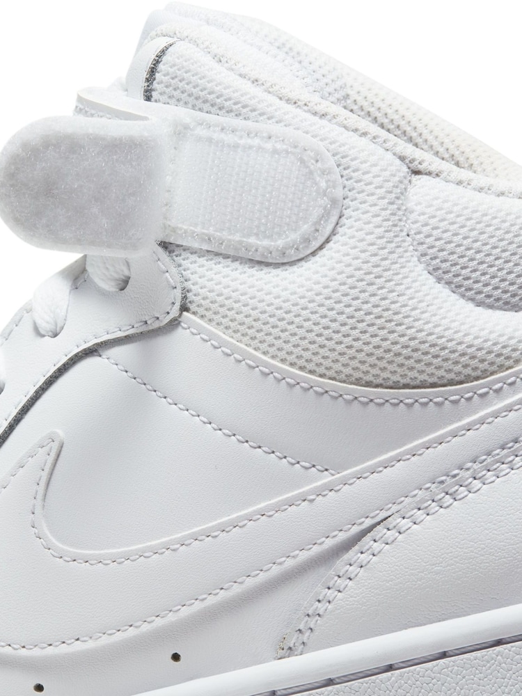 Nike White Youth Court Borough Mid Trainers - Image 10 of 10