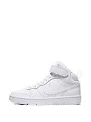 Nike White Youth Court Borough Mid Trainers - Image 4 of 10