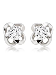 Beaverbrooks Sterling Silver Cubic Zirconia Twist Stud Earrings - Image 1 of 3