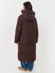 Threadbare Brown Petite Showerproof Maxi Puffer Coat - Image 2 of 5