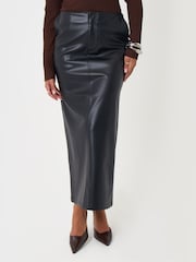 Threadbare Black Faux Leather Maxi Skirt - Image 3 of 5
