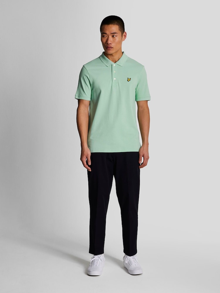 Lyle & Scott Shadow Mint Green Classic Polo Shirt - Image 3 of 5
