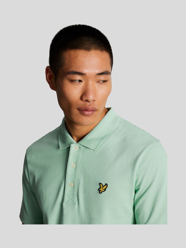 Lyle & Scott Shadow Mint Green Classic Polo Shirt - Image 4 of 5