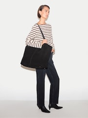 Jigsaw Large Shopper Suede Tote Bag - Imaginea 2 din 6