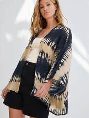 Ecru/Marine - Couverture effet tie-dye - Image 1 of 5